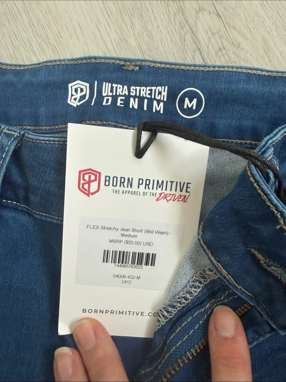 Born Primitive Dark Blue Frayed Hem Denim Shorts